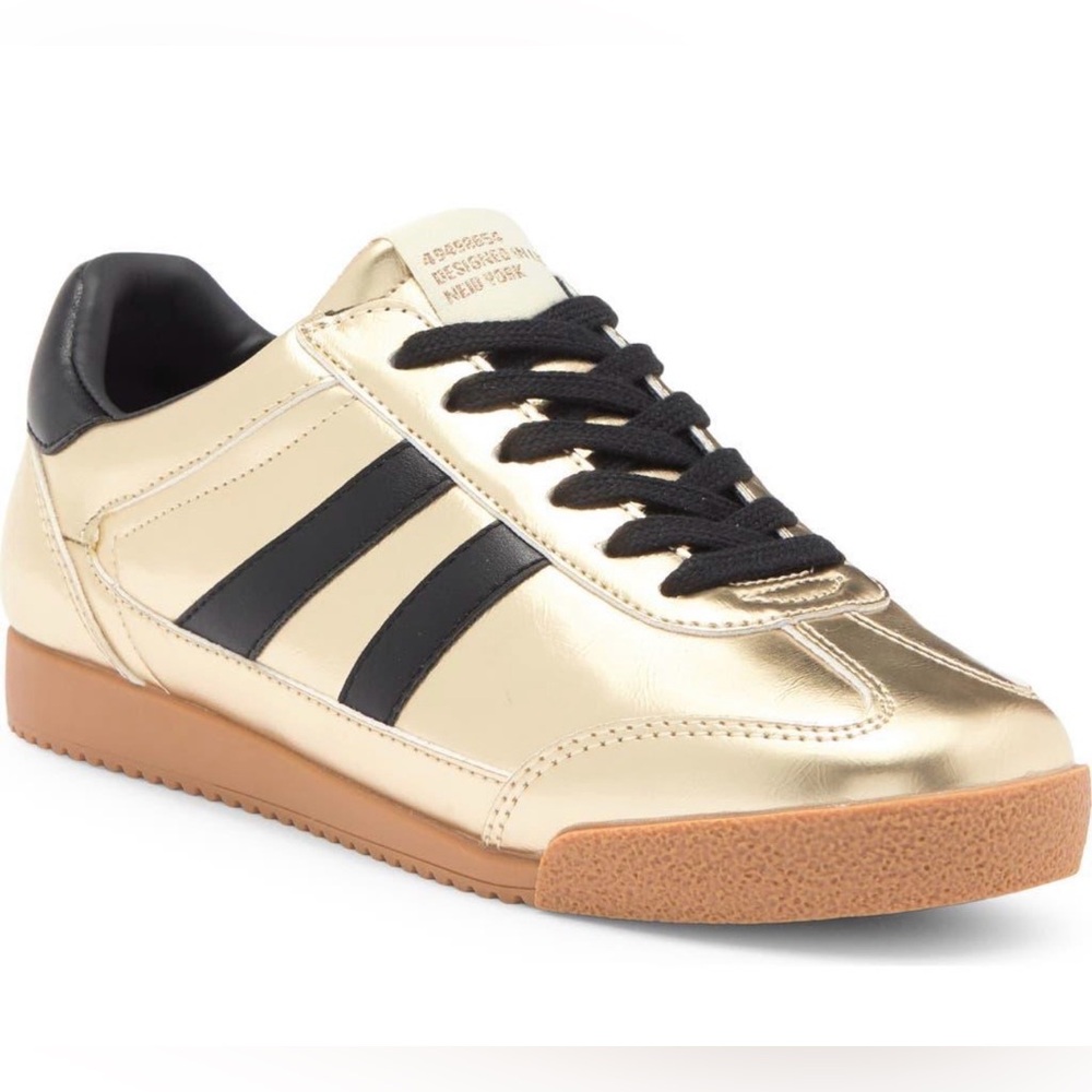 Steve‎ Madden Gold and Black Low-Top Sneakers